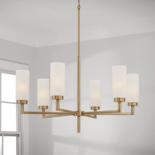 Alyssa 6-Light Chandelier in Aged Brass