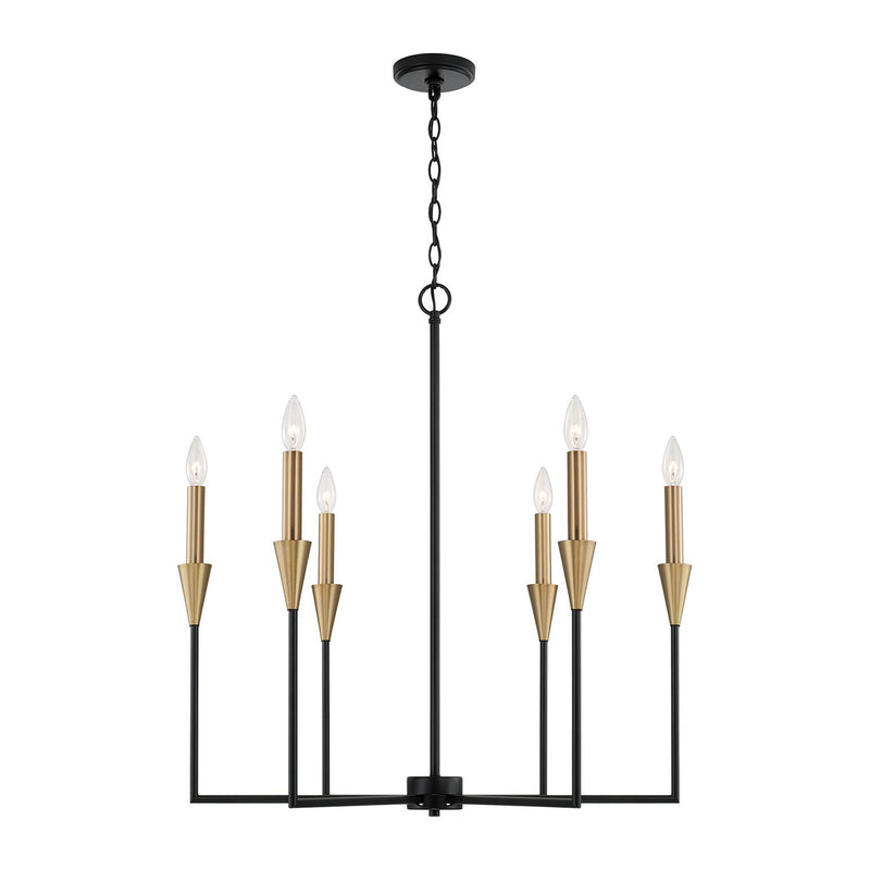 Avant 6-Light Chandelier in Aged Brass and Black