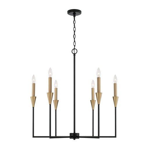 Avant 6-Light Chandelier in Aged Brass and Black
