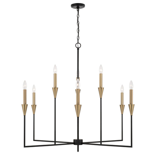 Avant 9-Light Chandelier in Aged Brass and Black
