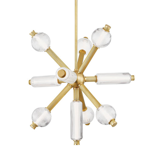 Atom 10-Light Chandelier in Vintage Brass