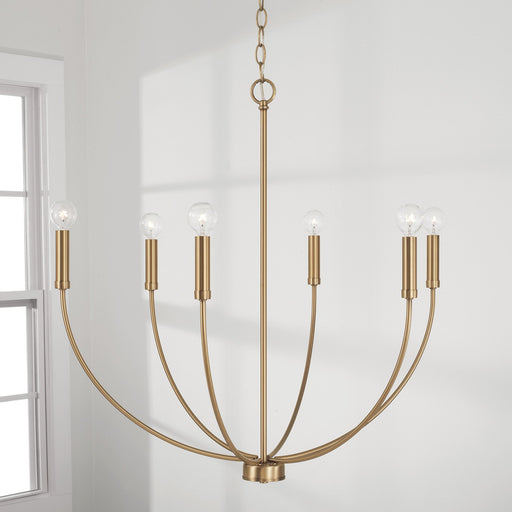 Ansley 6-Light Chandelier in Aged Brass