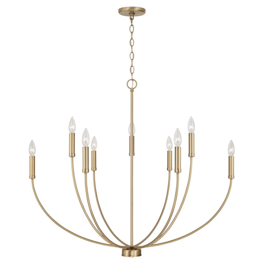 Ansley 9-Light Chandelier in Aged Brass
