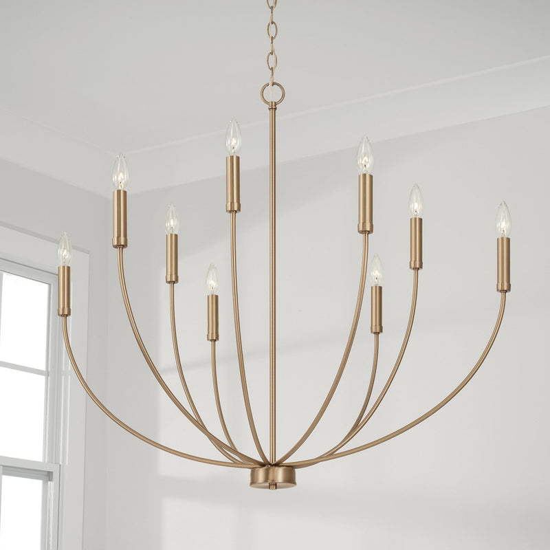 Ansley 9-Light Chandelier in Aged Brass
