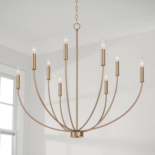Ansley 9-Light Chandelier in Aged Brass