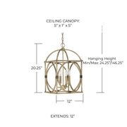 Surrey 4-Light Chandelier in French Oak