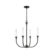 Decklan 4-Light Chandelier in Black Iron