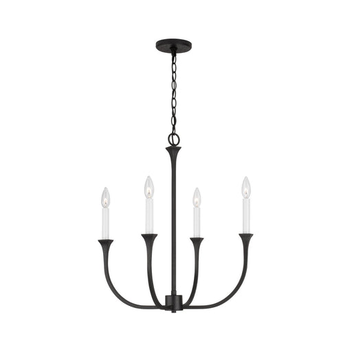 Decklan 4-Light Chandelier in Black Iron