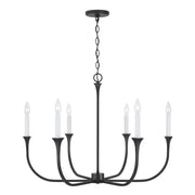 Decklan 6-Light Chandelier in Black Iron