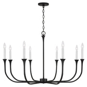 Decklan 8-Light Chandelier in Black Iron