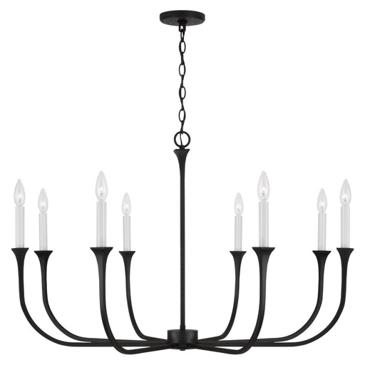 Decklan 8-Light Chandelier in Black Iron