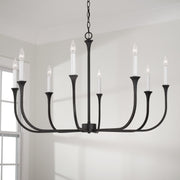 Decklan 8-Light Chandelier in Black Iron
