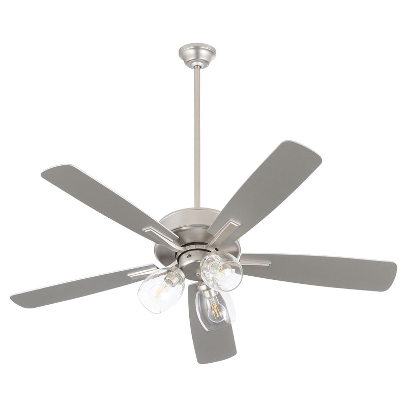 Ovation 52" 5-Blade Ceiling Fan with 3 Light Kit in Satin Nickel