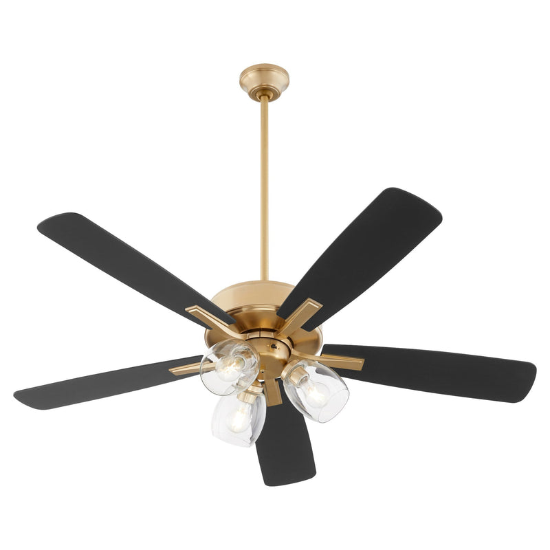Ovation 52" 5-Blade Ceiling Fan with 3 Light Kit in Aged Brass