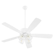 Ovation 52" 5-Blade Ceiling Fan with 4 Light Kit in Studio White