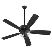 Ovation 52" 5-Blade Ceiling Fan with Bowl Light Kit in Matte Black
