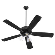 Ovation 52" 5-Blade Ceiling Fan with Multi-Light Kit in Matte Black