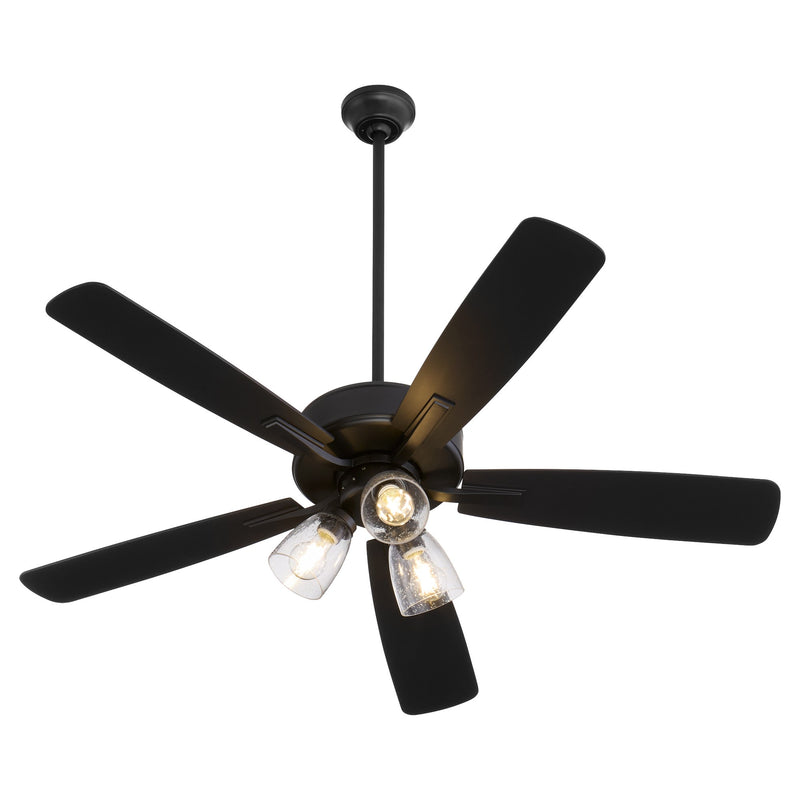 Ovation 52" 5-Blade Ceiling Fan with Multi-Light Kit in Matte Black