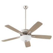 Ovation 52" 5-Blade Ceiling Fan with Bowl Light Kit in Satin Nickel