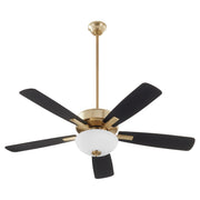 Ovation 52" 5-Blade Ceiling Fan with Bowl Light Kit in Aged Brass