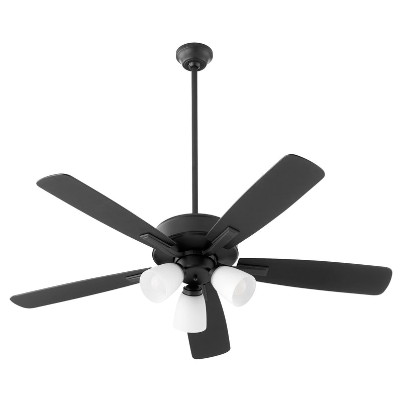 Ovation 52" 5-Blade Ceiling Fan with Multi-Light Kit in Matte Black