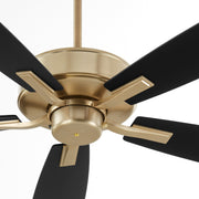 Ovation 52" 5-Blade Ceiling Fan in Aged Brass
