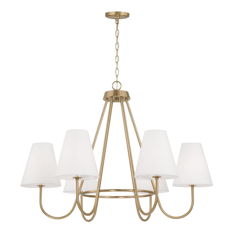 Julia 6-Light Chandelier in Matte Brass
