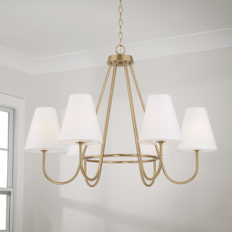 Julia 6-Light Chandelier in Matte Brass