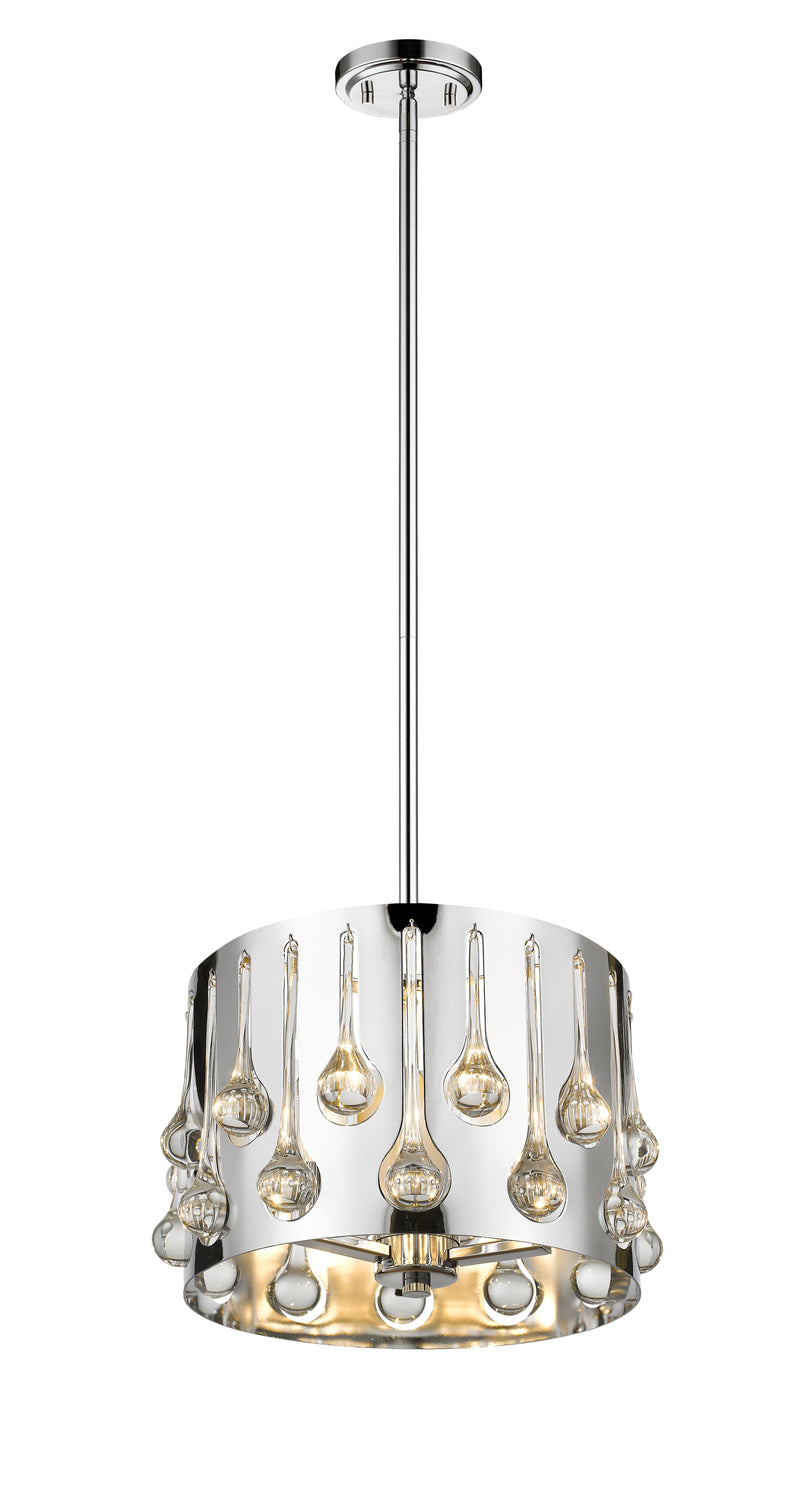 Oberon 3 Light 12.5" Pendant in Chrome