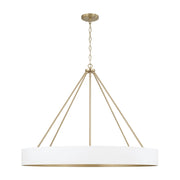 Weller 6-Light Chandelier in Matte Brass and White