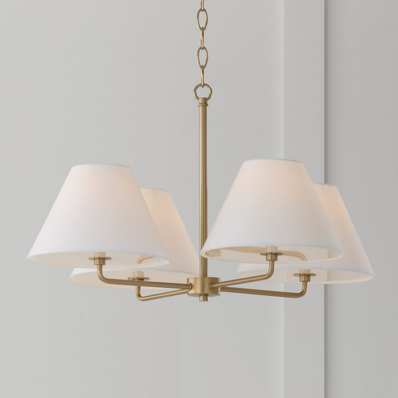 Parson 4-Light 39" Chandelier in Matte Brass