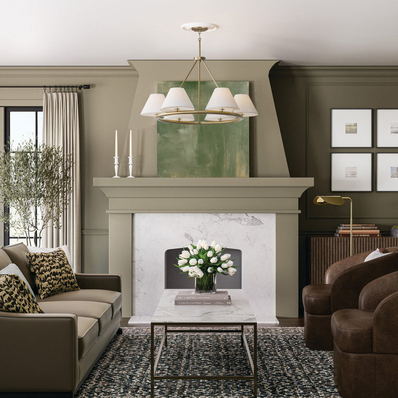 Parson 6-Light Chandelier in Matte Brass