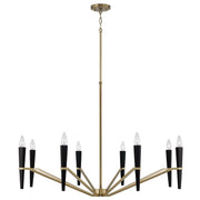 Enzo 8-Light Chandelier in Aged Brass and Black