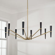 Enzo 8-Light Chandelier in Aged Brass and Black