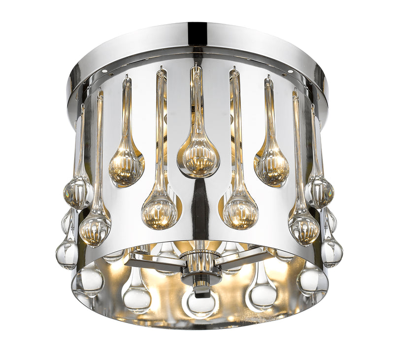Oberon 3 Light 13" Flush Mount in Chrome