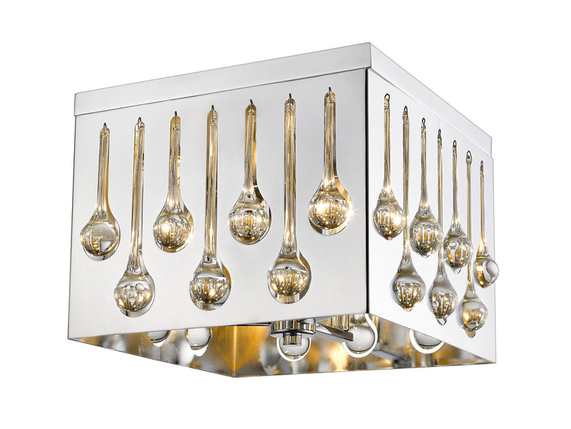 Oberon 4 Light 13.5" Flush Mount in Chrome
