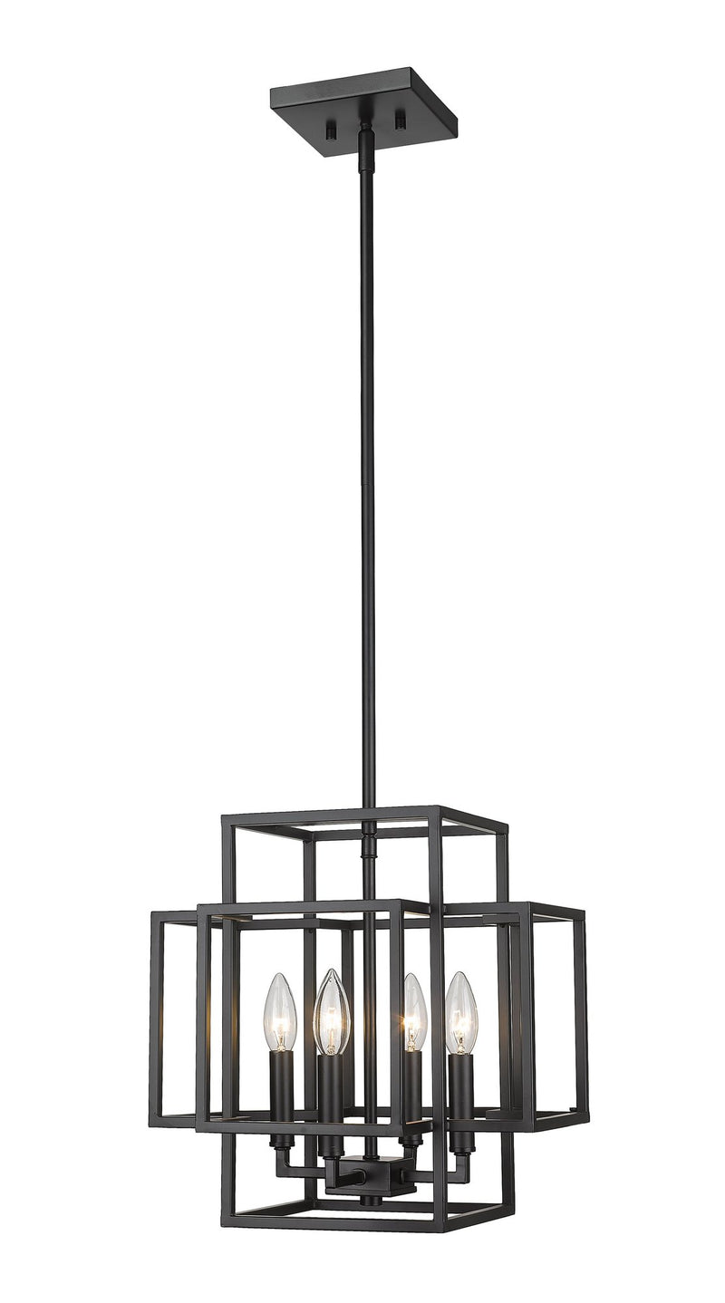 Titania 4 Light 14" Chandelier in Matte Black