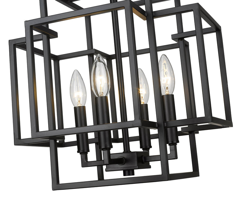 Titania 4 Light 14" Chandelier in Matte Black