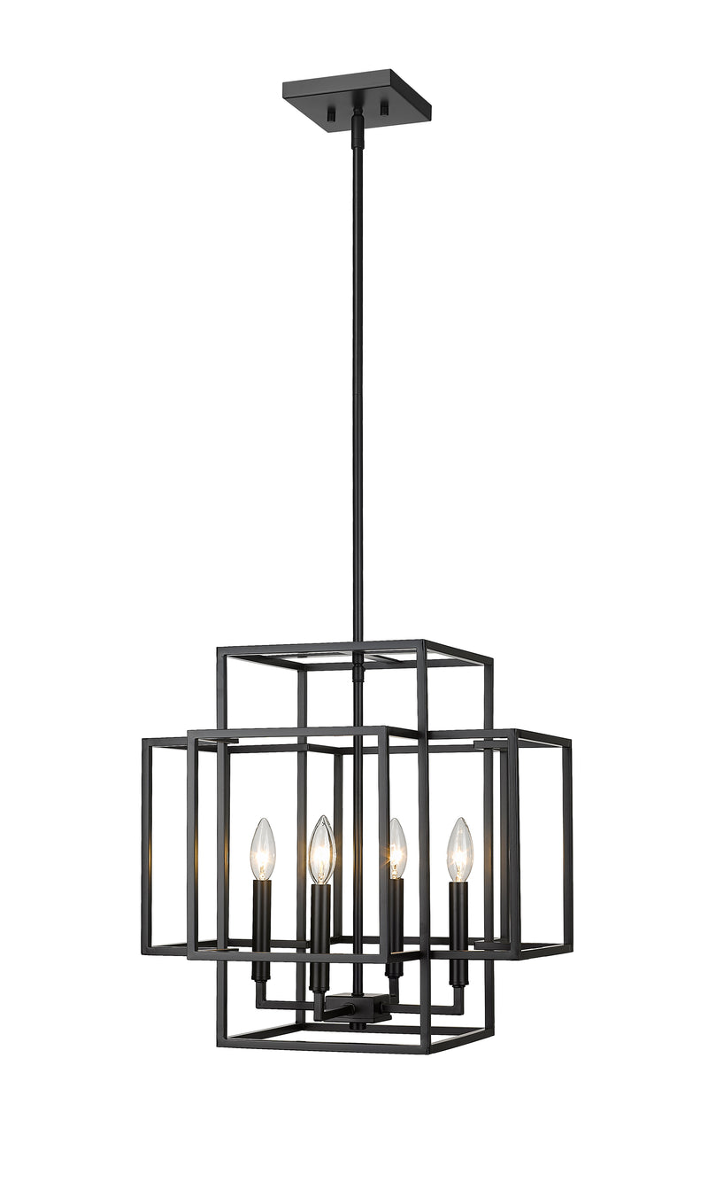 Titania 4 Light 18" Chandelier in Matte Black
