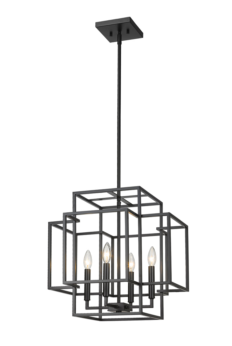 Titania 4 Light 18" Chandelier in Matte Black