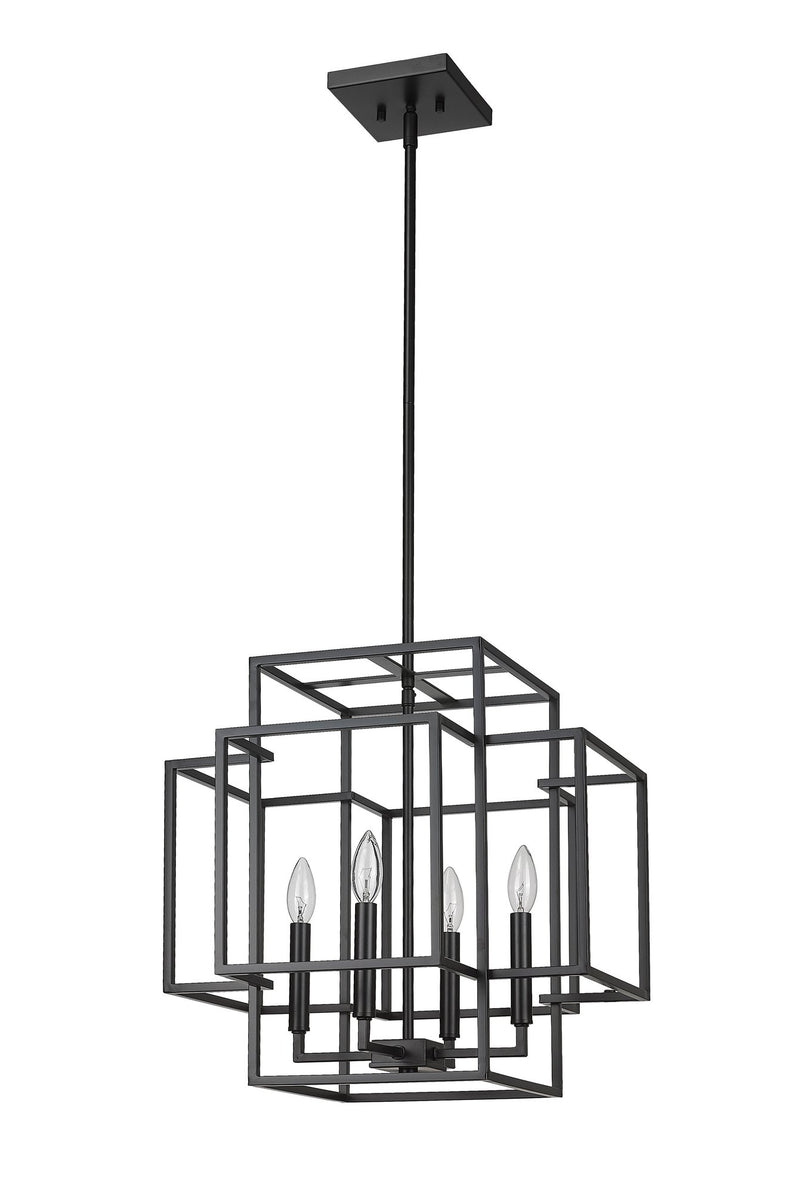 Titania 4 Light 18" Chandelier in Matte Black