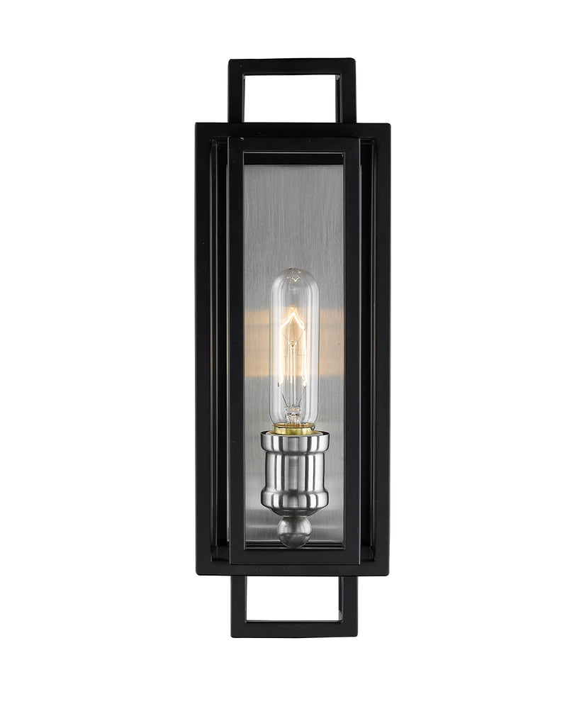 Titania 1 Light 4.75" Wall Sconce in Black + Brushed Nickel
