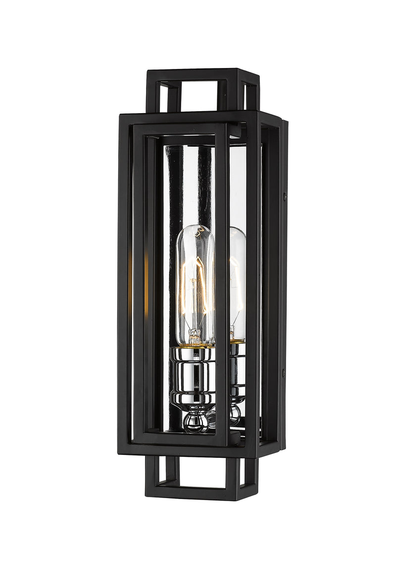 Titania 1 Light 4.75" Wall Sconce in Black + Chrome