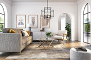 Titania 4 Light 22" Chandelier in Matte Black in a room setting