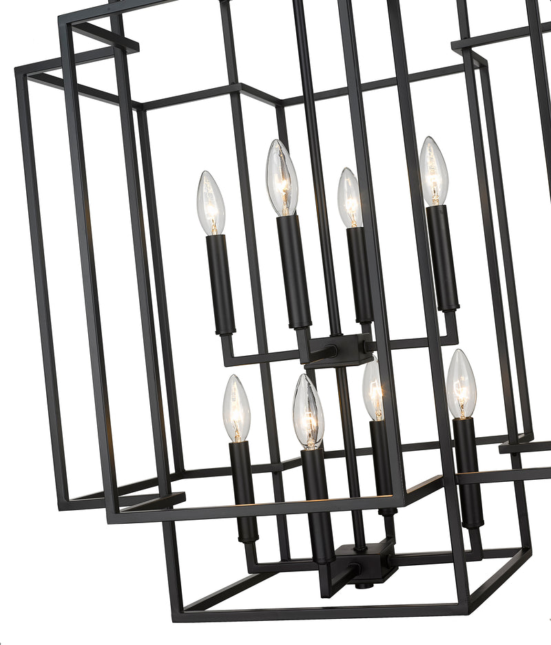 Titania 8 Light 22" Chandelier in Matte Black