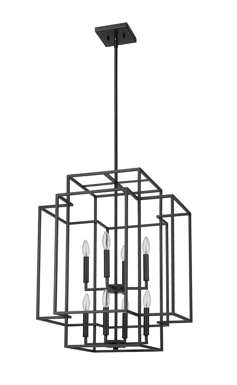 Titania 8 Light 22" Chandelier in Matte Black