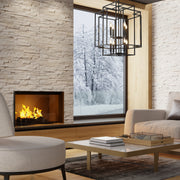 Titania 8 Light 22" Chandelier in Matte Black in a room setting