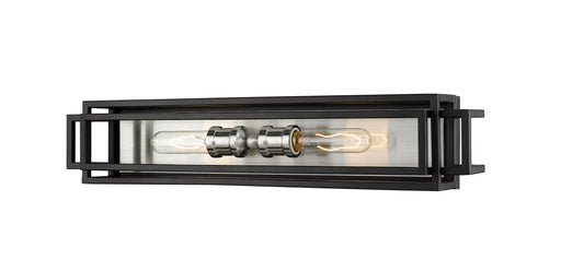 Titania 2 Light Vanity in Black + Brushed Nickel