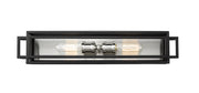 Titania 2 Light Vanity in Black + Brushed Nickel