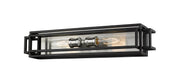 Titania 2 Light Vanity in Black + Brushed Nickel